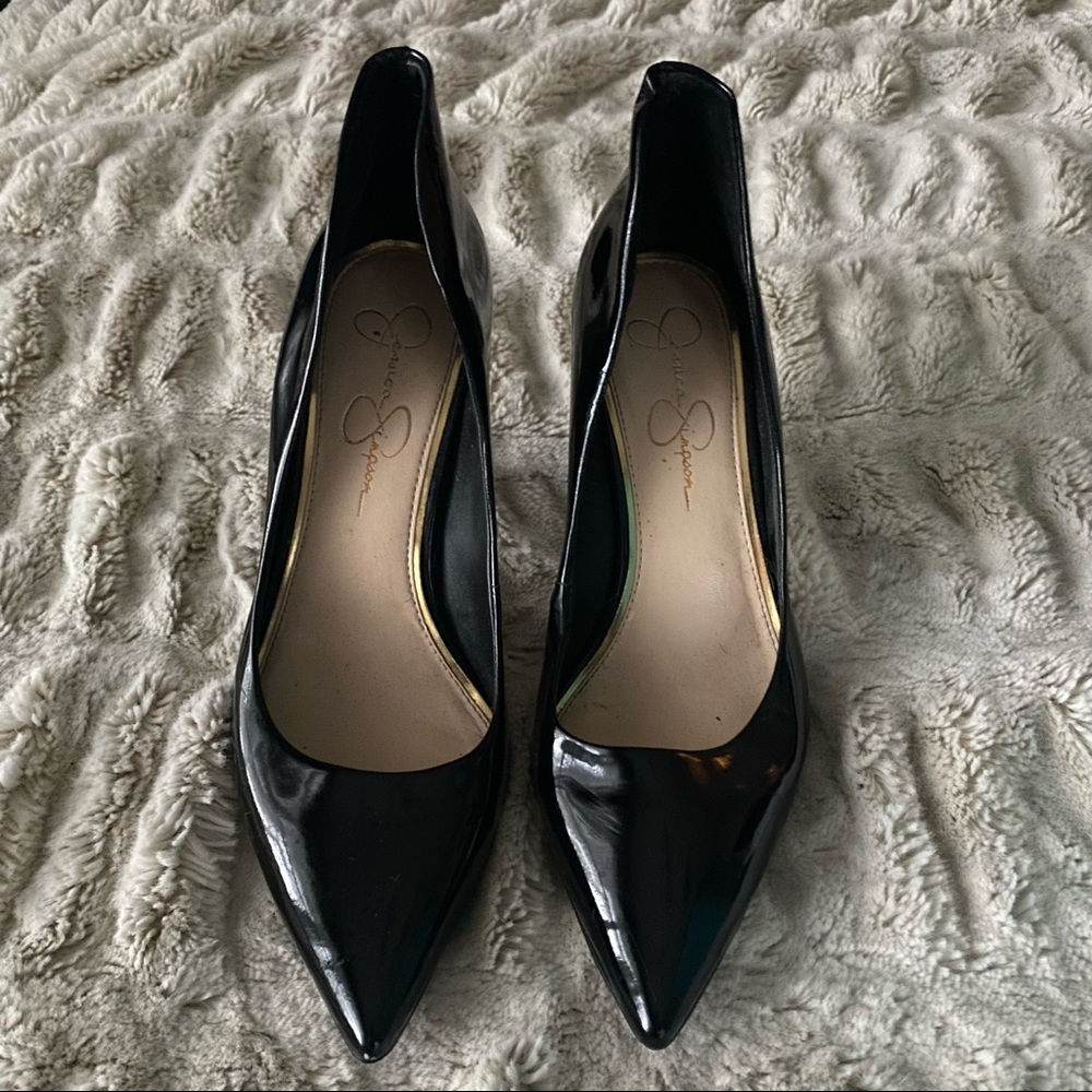 Jessica Simpson Black Patten Leather Heels